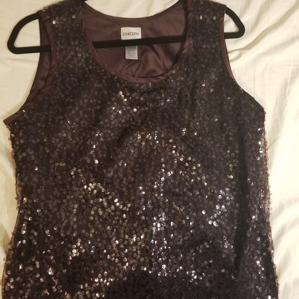 Chico's purple sequin tank top